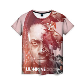 Женская футболка 3D с принтом Lil Wayne 7 в Курске, 100% полиэфир ( синтетическое хлопкоподобное полотно) | прямой крой, круглый вырез горловины, длина до линии бедер | 
