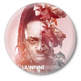 Значок с принтом Lil Wayne 7 в Курске,  металл | круглая форма, металлическая застежка в виде булавки | 