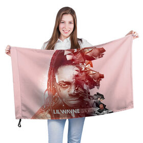 Флаг 3D с принтом Lil Wayne 7 в Курске, 100% полиэстер | плотность ткани — 95 г/м2, размер — 67 х 109 см. Принт наносится с одной стороны | 