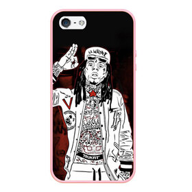 Чехол для iPhone 5/5S матовый с принтом Lil Wayne 3 в Курске, Силикон | Область печати: задняя сторона чехла, без боковых панелей | lil wayne | rap | лил уэйн | рэп | хип хоп