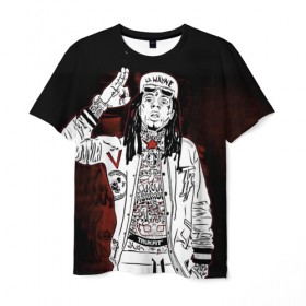 Мужская футболка 3D с принтом Lil Wayne 3 в Курске, 100% полиэфир | прямой крой, круглый вырез горловины, длина до линии бедер | lil wayne | rap | лил уэйн | рэп | хип хоп