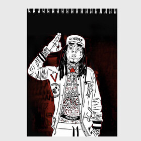 Скетчбук с принтом Lil Wayne 3 в Курске, 100% бумага
 | 48 листов, плотность листов — 100 г/м2, плотность картонной обложки — 250 г/м2. Листы скреплены сверху удобной пружинной спиралью | lil wayne | rap | лил уэйн | рэп | хип хоп