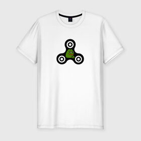Мужская футболка премиум с принтом Frog spinner в Курске, 92% хлопок, 8% лайкра | приталенный силуэт, круглый вырез ворота, длина до линии бедра, короткий рукав | pepe | spinner | антиспиннер | вейп | вейпер | вертушка | лягушка | мем | пепе | спиннер