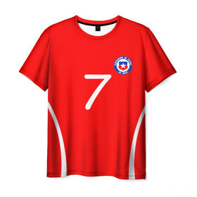 Мужская футболка 3D с принтом Chile в Курске, 100% полиэфир | прямой крой, круглый вырез горловины, длина до линии бедер | alexis | chile | санчес алексис | сборная чили | футбол
