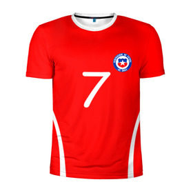 Мужская футболка 3D спортивная с принтом Chile в Курске, 100% полиэстер с улучшенными характеристиками | приталенный силуэт, круглая горловина, широкие плечи, сужается к линии бедра | alexis | chile | санчес алексис | сборная чили | футбол