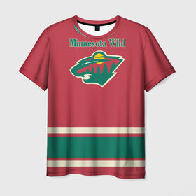 Мужская футболка 3D с принтом Minnesota Wild 2017 в Курске, 100% полиэфир | прямой крой, круглый вырез горловины, длина до линии бедер | Тематика изображения на принте: 