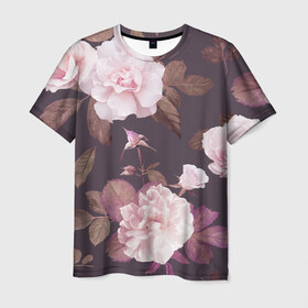 Мужская футболка 3D с принтом Цветы в Курске, 100% полиэфир | прямой крой, круглый вырез горловины, длина до линии бедер | flowers | розы | цветы