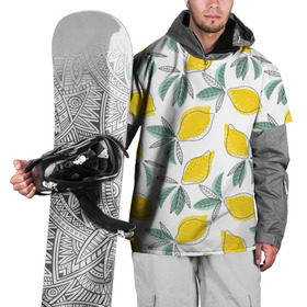 Накидка на куртку 3D с принтом Лимончики в Курске, 100% полиэстер |  | лимоны | минимализм | паттерн | фрукты | цитрусовые