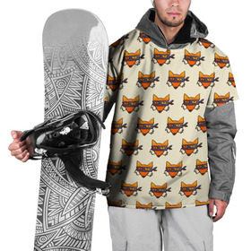 Накидка на куртку 3D с принтом Лисы ниндзя в Курске, 100% полиэстер |  | Тематика изображения на принте: лисы | минимализм | ниндзя | паттерн