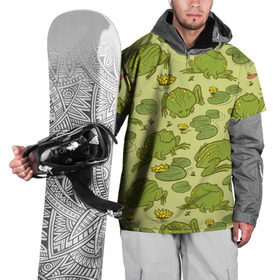 Накидка на куртку 3D с принтом Лягухи в Курске, 100% полиэстер |  | болото | жабы | квакухи | кувшинки | лягушки | паттерн