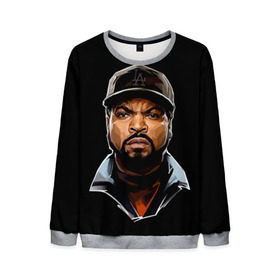 Мужской свитшот 3D с принтом Ice Cube 1 в Курске, 100% полиэстер с мягким внутренним слоем | круглый вырез горловины, мягкая резинка на манжетах и поясе, свободная посадка по фигуре | ice cube | oshea jackson | rap | айс кьюб | гангста рэп | о’ши дже́ксон | рэп