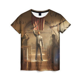 Женская футболка 3D с принтом Gun в Курске, 100% полиэфир ( синтетическое хлопкоподобное полотно) | прямой крой, круглый вырез горловины, длина до линии бедер | far cry | far cry 5 | фар край