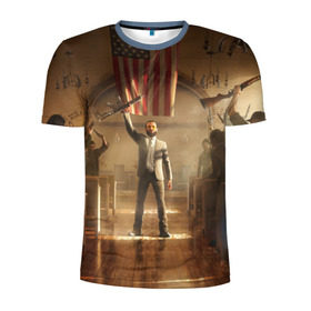 Мужская футболка 3D спортивная с принтом Gun в Курске, 100% полиэстер с улучшенными характеристиками | приталенный силуэт, круглая горловина, широкие плечи, сужается к линии бедра | far cry | far cry 5 | фар край