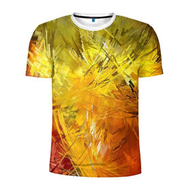 Мужская футболка 3D спортивная с принтом Yellow tassel в Курске, 100% полиэстер с улучшенными характеристиками | приталенный силуэт, круглая горловина, широкие плечи, сужается к линии бедра | 