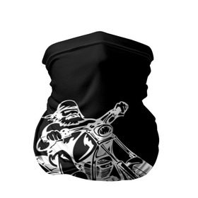 Бандана-труба 3D с принтом Байкер в Курске, 100% полиэстер, ткань с особыми свойствами — Activecool | плотность 150‒180 г/м2; хорошо тянется, но сохраняет форму | Тематика изображения на принте: biker | black and white | man | motorcycle | motorcyclist | silhouette | stencil | байкер | мотоцикл | мотоциклист | мужчина | силуэт | трафарет | черно белый