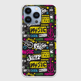 Чехол для iPhone 13 Pro с принтом музыка в Курске,  |  | гитара | джаз | музыка | паттерн | рок | узор