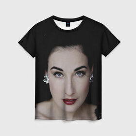 Женская футболка 3D с принтом Дита Фон Тиз в Курске, 100% полиэфир ( синтетическое хлопкоподобное полотно) | прямой крой, круглый вырез горловины, длина до линии бедер | женщина | звезда