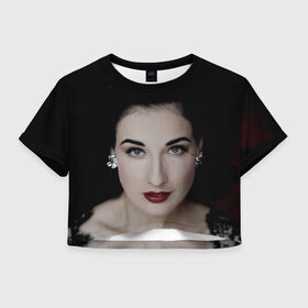 Женская футболка 3D укороченная с принтом Дита Фон Тиз в Курске, 100% полиэстер | круглая горловина, длина футболки до линии талии, рукава с отворотами | женщина | звезда