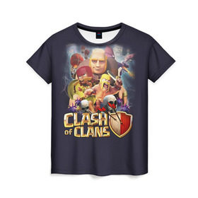 Женская футболка 3D с принтом Clash of clans 2 в Курске, 100% полиэфир ( синтетическое хлопкоподобное полотно) | прямой крой, круглый вырез горловины, длина до линии бедер | clash of clans | игры | клэш оф кланс