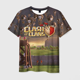 Мужская футболка 3D с принтом Clash of clans 3 в Курске, 100% полиэфир | прямой крой, круглый вырез горловины, длина до линии бедер | Тематика изображения на принте: clash of clans | игры | клэш оф кланс