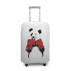 Чехол для чемодана 3D с принтом Панда боксер в Курске, 86% полиэфир, 14% спандекс | двустороннее нанесение принта, прорези для ручек и колес | Тематика изображения на принте: бамбук | бамбуковый медведь | бокс | боксерские | брызги | енот | животное | коала | красивый | красная книга | кунгфу | медведь | милый | мишка | очки | панда | перчатки | пот | прикол | прикольный