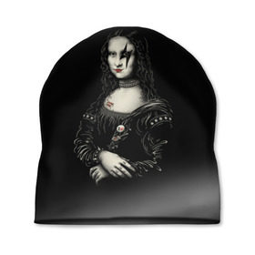 Шапка 3D с принтом Мона Лиза Kiss в Курске, 100% полиэстер | универсальный размер, печать по всей поверхности изделия | джин симмонс | картина | пол стэнли | эйс фрейли