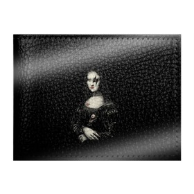 Обложка для студенческого билета с принтом Мона Лиза Kiss в Курске, натуральная кожа | Размер: 11*8 см; Печать на всей внешней стороне | джин симмонс | картина | пол стэнли | эйс фрейли