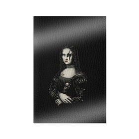 Обложка для паспорта матовая кожа с принтом Мона Лиза Kiss в Курске, натуральная матовая кожа | размер 19,3 х 13,7 см; прозрачные пластиковые крепления | джин симмонс | картина | пол стэнли | эйс фрейли