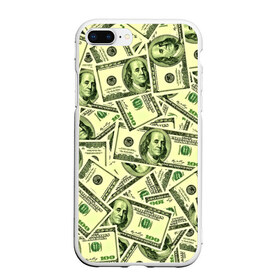 Чехол для iPhone 7Plus/8 Plus матовый с принтом Benjamin Franklin в Курске, Силикон | Область печати: задняя сторона чехла, без боковых панелей | Тематика изображения на принте: 3d | benjamin franklin | америка | богатство | валюта | денежные купюры | деньги | доллар | зеленые | сша | текстуры