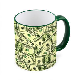 Кружка 3D с принтом Benjamin Franklin в Курске, керамика | ёмкость 330 мл | 3d | benjamin franklin | америка | богатство | валюта | денежные купюры | деньги | доллар | зеленые | сша | текстуры