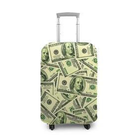 Чехол для чемодана 3D с принтом Benjamin Franklin в Курске, 86% полиэфир, 14% спандекс | двустороннее нанесение принта, прорези для ручек и колес | 3d | benjamin franklin | америка | богатство | валюта | денежные купюры | деньги | доллар | зеленые | сша | текстуры