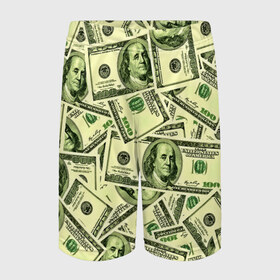 Детские спортивные шорты 3D с принтом Benjamin Franklin в Курске,  100% полиэстер
 | пояс оформлен широкой мягкой резинкой, ткань тянется
 | 3d | benjamin franklin | америка | богатство | валюта | денежные купюры | деньги | доллар | зеленые | сша | текстуры