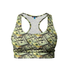 Женский спортивный топ 3D с принтом Деньги в Курске, 82% полиэстер, 18% спандекс Ткань безопасна для здоровья, позволяет коже дышать, не мнется и не растягивается |  | 3d | benjamin franklin | америка | богатство | валюта | денежные купюры | деньги | доллар | зеленые | сша | текстуры