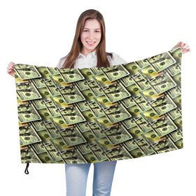 Флаг 3D с принтом Деньги в Курске, 100% полиэстер | плотность ткани — 95 г/м2, размер — 67 х 109 см. Принт наносится с одной стороны | 3d | benjamin franklin | америка | богатство | валюта | денежные купюры | деньги | доллар | зеленые | сша | текстуры