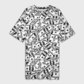 Платье-футболка 3D с принтом Benjamin Franklin в Курске,  |  | 3d | benjamin franklin | америка | богатство | валюта | денежные купюры | деньги | доллар | зеленые | сша | текстуры