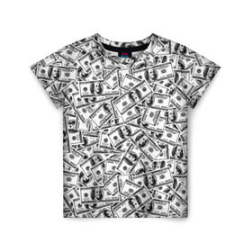 Детская футболка 3D с принтом Benjamin Franklin $ в Курске, 100% гипоаллергенный полиэфир | прямой крой, круглый вырез горловины, длина до линии бедер, чуть спущенное плечо, ткань немного тянется | 3d | benjamin franklin | америка | богатство | валюта | денежные купюры | деньги | доллар | зеленые | сша | текстуры