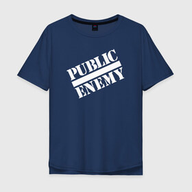 Мужская футболка хлопок Oversize с принтом Враг в Курске, 100% хлопок | свободный крой, круглый ворот, “спинка” длиннее передней части | Тематика изображения на принте: public enemy