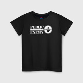 Детская футболка хлопок с принтом Паблик Энеми в Курске, 100% хлопок | круглый вырез горловины, полуприлегающий силуэт, длина до линии бедер | public enemy