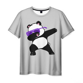 Мужская футболка 3D с принтом Panda в Курске, 100% полиэфир | прямой крой, круглый вырез горловины, длина до линии бедер | Тематика изображения на принте: panda dab | животные | панда