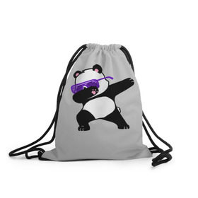 Рюкзак-мешок 3D с принтом Panda в Курске, 100% полиэстер | плотность ткани — 200 г/м2, размер — 35 х 45 см; лямки — толстые шнурки, застежка на шнуровке, без карманов и подкладки | panda dab | животные | панда