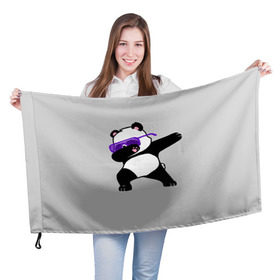 Флаг 3D с принтом Panda в Курске, 100% полиэстер | плотность ткани — 95 г/м2, размер — 67 х 109 см. Принт наносится с одной стороны | panda dab | животные | панда