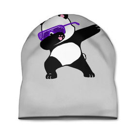 Шапка 3D с принтом Panda в Курске, 100% полиэстер | универсальный размер, печать по всей поверхности изделия | Тематика изображения на принте: panda dab | животные | панда