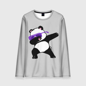 Мужской лонгслив 3D с принтом Panda в Курске, 100% полиэстер | длинные рукава, круглый вырез горловины, полуприлегающий силуэт | Тематика изображения на принте: panda dab | животные | панда