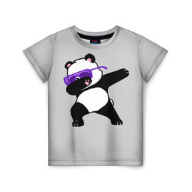 Детская футболка 3D с принтом Panda в Курске, 100% гипоаллергенный полиэфир | прямой крой, круглый вырез горловины, длина до линии бедер, чуть спущенное плечо, ткань немного тянется | panda dab | животные | панда