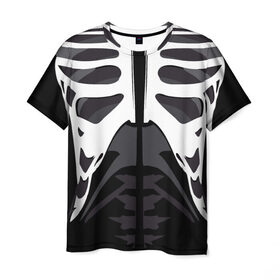 Мужская футболка 3D с принтом Скелет в Курске, 100% полиэфир | прямой крой, круглый вырез горловины, длина до линии бедер |   | кости | ребра | скелет