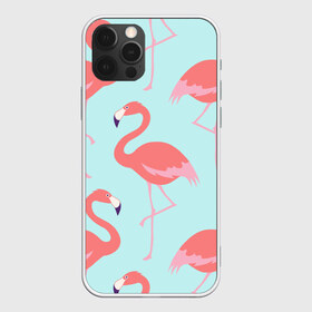 Чехол для iPhone 12 Pro Max с принтом Flamingos pattern в Курске, Силикон |  | animals | beautiful | bird | birds | birdy | blue | color | flamingo | nature | wild | белое | голубое | животные | красивое | красота | милое | природа | птица | птицы | птичка | птички | синее | фламинго | цвет | яркое