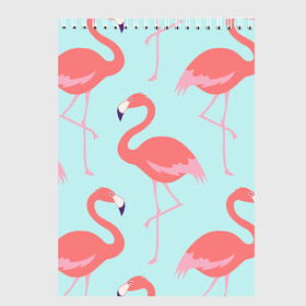 Скетчбук с принтом Flamingos pattern в Курске, 100% бумага
 | 48 листов, плотность листов — 100 г/м2, плотность картонной обложки — 250 г/м2. Листы скреплены сверху удобной пружинной спиралью | animals | beautiful | bird | birds | birdy | blue | color | flamingo | nature | wild | белое | голубое | животные | красивое | красота | милое | природа | птица | птицы | птичка | птички | синее | фламинго | цвет | яркое