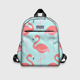 Детский рюкзак 3D с принтом Flamingos pattern в Курске, 100% полиэстер | лямки с регулируемой длиной, сверху петелька, чтобы рюкзак можно было повесить на вешалку. Основное отделение закрывается на молнию, как и внешний карман. Внутри дополнительный карман. По бокам два дополнительных кармашка | animals | beautiful | bird | birds | birdy | blue | color | flamingo | nature | wild | белое | голубое | животные | красивое | красота | милое | природа | птица | птицы | птичка | птички | синее | фламинго | цвет | яркое