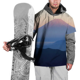 Накидка на куртку 3D с принтом Фудзияма в Курске, 100% полиэстер |  | fuji | вулкан | горы | рассвет | солнце | туман | утро | япония