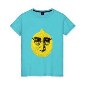 Женская футболка хлопок с принтом John Lemon карандашем в Курске, 100% хлопок | прямой крой, круглый вырез горловины, длина до линии бедер, слегка спущенное плечо | john lennon | the beatles | битлз | джон леннон | лимон